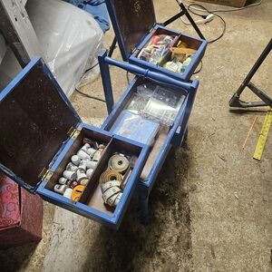 Blue Wooden Storage Bench